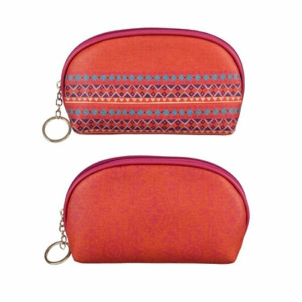 Youngs Bohemian Print Half Moon Cosmetic Bag, Assorted Color - 2 Piece 40855